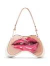 Diesel Play-shoulder Bag In Printed Glossy Pu In White
