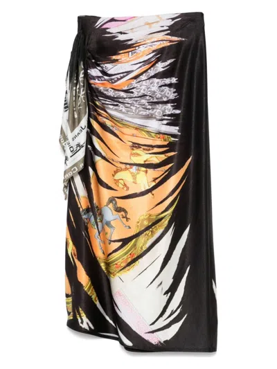 DIESEL WOMEN'S PRINTED MIDI SKIRT | SIZE SMALL | A18937