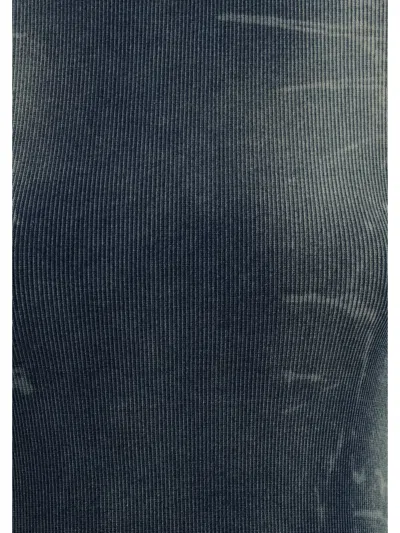 Diesel Women Ribbed T-shirt In Blue