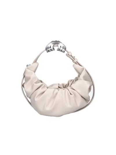 Diesel Women's Ruched Shoulder Bag With Metallic Handle In Cream