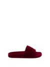 Diesel Sa-mayemi-pool Slides With Velvety Flocking In Red