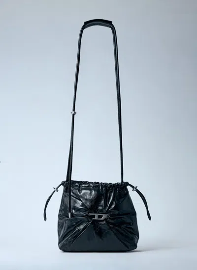Diesel Women Scrunch-d Bucket Bag In Black