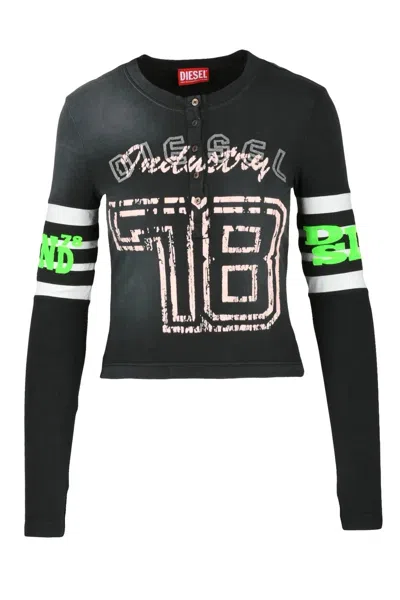 Diesel Women's Serafino T-shirt - Black In Gray