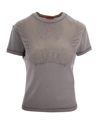 Diesel Women's Sheer Graphic Short-sleeve T-shirt In White