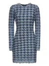 Diesel Women Light Blue Houndstooth Denim M-halma Minidress In Multi