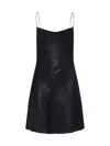 Diesel Women Short Metallic Dress With Shawl Neckline In Black