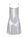 Diesel Women Short Metallic Dress With Shawl Neckline In Gray