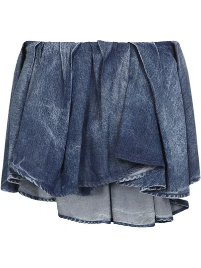 DIESEL WOMEN'S SHORTS CLEAR BLUE