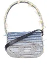 Diesel 1dr Crystal-embellished Denim Shoulder Bag In Multi