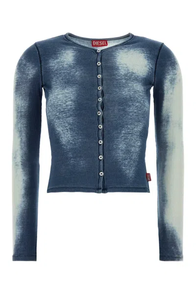 Diesel Women's Stretch Cotton T-gabriel Cardigan In Blue