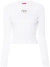 Diesel Oval D-plaque Fine-ribbed Top In White