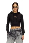 Diesel Hoodie Con Logo Oval D Cut-out In Black