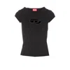 Diesel T-angie Cotton Crew-neck T-shirt In Black
