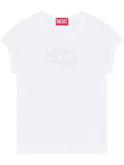 DIESEL DIESEL WOMEN `T-ANGIE` T-SHIRT WITH `PEEKABOO` LOGO
