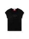 Diesel T-angie T-shirt In Stretch Cotton In Black