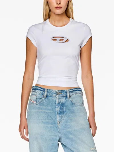 Diesel Women T-angie T-shirts In 100 White