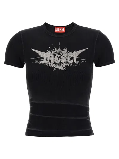 Diesel Black Stretch Cotton T-ele-long T-shirt
