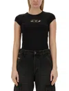 Diesel T-buxt-crop Cotton T-shirt In Black