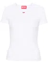 Diesel White Stretch Cotton T-shirt With Logo In White
