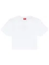 Diesel T-buxt-crop-od Cotton T-shirt In White