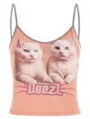 Diesel T-top R2 Cats Pink Cotton Jersey Tank Top In Pink