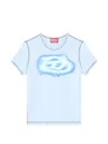 Diesel Blue Slim Graffiti-effect Logo T-shirt In Blue