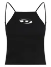 Diesel Women Black Stretch Polyester Blend T-wilight Top In Black