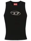 Diesel M-onerva Knitted Viscose Blend Top In Black