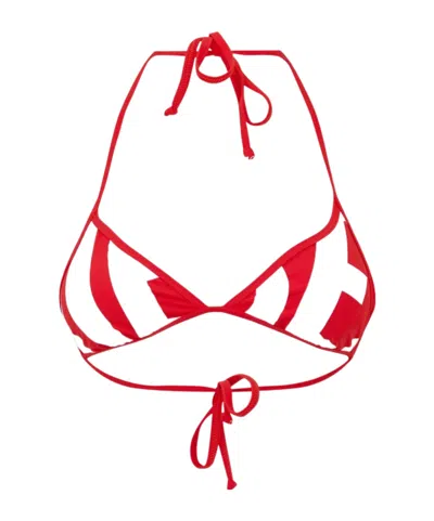 Diesel Women's Triangle Cup Adjustable Tie Bikini In Red