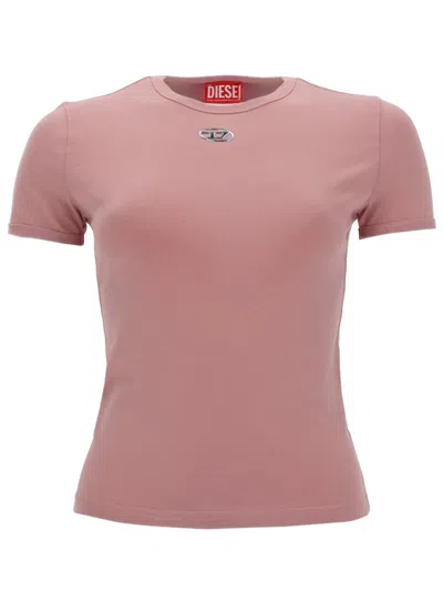 Diesel T-shirt "t-uncutieslong-od" In Pink