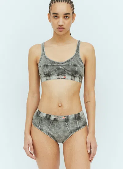 Diesel Women Ufsb-denim-bralette In Gray
