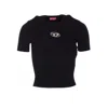 Diesel Women T-uncutie-long-od-q1 Slim T-shirt In Black Organic Jersey In Black