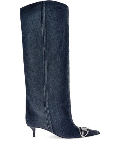 Diesel Women Venus Denim Boots In Multi