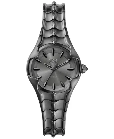 Diesel Women's Vert Three Hand Gunmetal Stainless Steel Watch 32mm In Grey