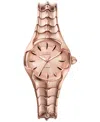 Diesel Women's Vert Three Hand Rose Gold-tone Stainless Steel Watch 32mm In Rose Gold