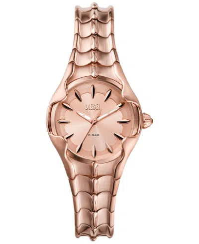 Diesel Women's Vert Three Hand Rose Gold-tone Stainless Steel Watch 32mm