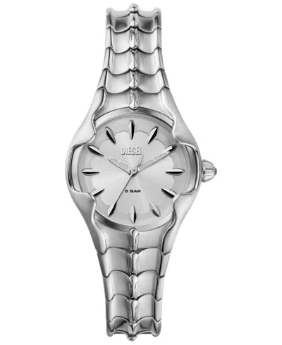 Diesel Women's Vert Three Hand Silver-tone Stainless Steel Watch 32mm