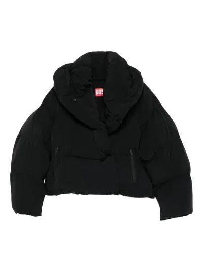 Diesel Quilted High-neck Jacket In Black