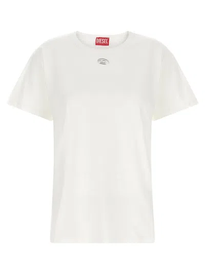 DIESEL WOMEN WHITE LOGO T-SHIRT, XS LUXURY FOR WOMEN DARVEYS