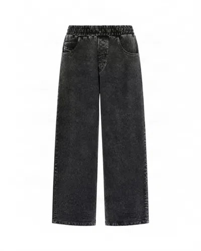 Diesel Women's Wide-leg Denim Trousers In Black/denim