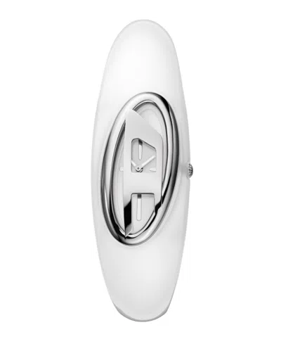DIESEL WOMEN'S WONDER-D QUARTZ TWO-HAND WHITE NYLON WATCH, 24MM