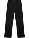 Diesel High-waisted Wide-leg Trousers With Signature Logo Detail In Black