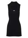 Diesel Mini Wool Dress With Inlay In Black
