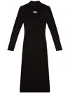 Diesel Ribbed Knit Bodycon Mini Dress With Cut-out Details In Black