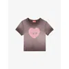 Diesel T-ele T-shirt In Washed Purple Stretch Cotton In Pink