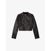 Diesel Leather Cropped Jacket Zip Pockets In 900