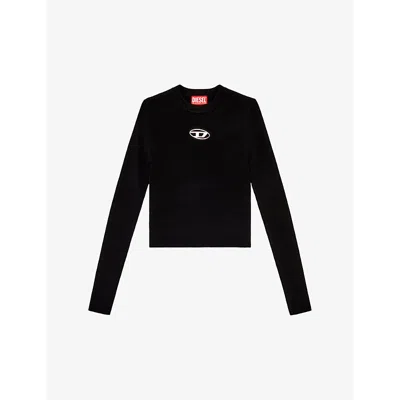 DIESEL WOMENS 9XX M-VALARY LOGO-PLAQUE WOVEN TOP