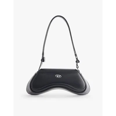 Diesel Womens Play Faux Leather Cross-body Bag Black