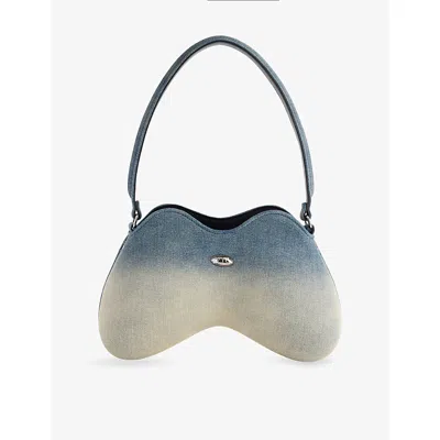 Diesel Womens Double-d Denim Shoulder Bag Blue