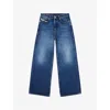 Diesel Womens 01 1996 D-sire Wide-leg Denim Jeans In Multi